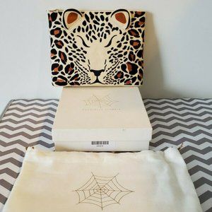 CHARLOTTE OLYMPIA Feral Leopard Linen Pouch Clutch